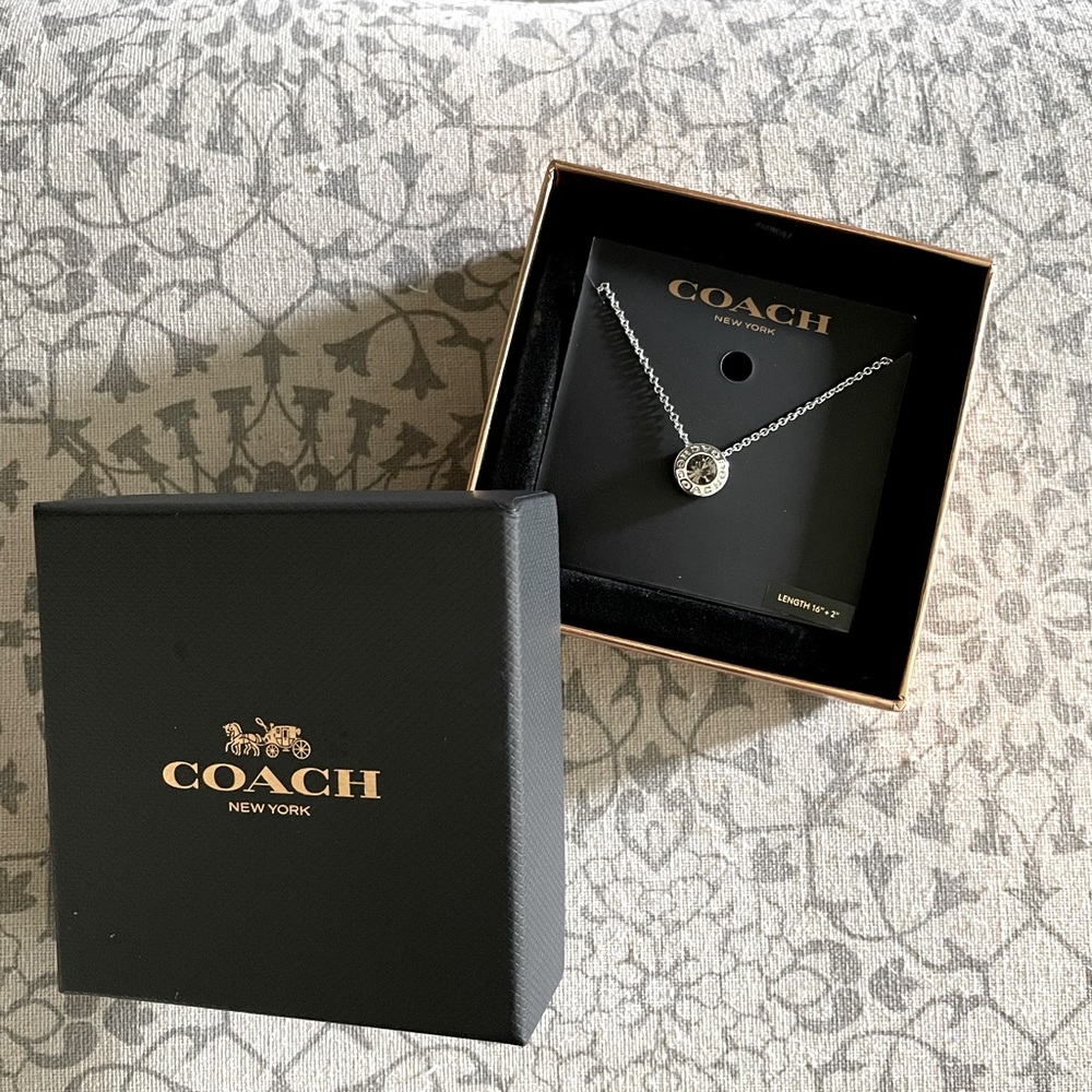 Coach Open Circle Stone Necklace